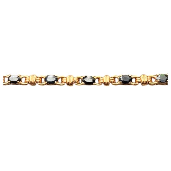 Vintage Gold Plated Sterling Sapphire Tennis Bracelet - Picture 3 of 6